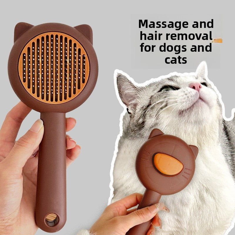 One-Click Hair Removal Comb for Cats Dogs Knot-Free Massage Tool