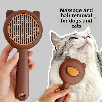 One-Click Hair Removal Comb for Cats Dogs Knot-Free Massage Tool