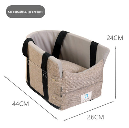 Premium Cat Car Seat Cushion Pet Bed Washable Detachable Safety Travel Carrier for Small Dogs and Cats