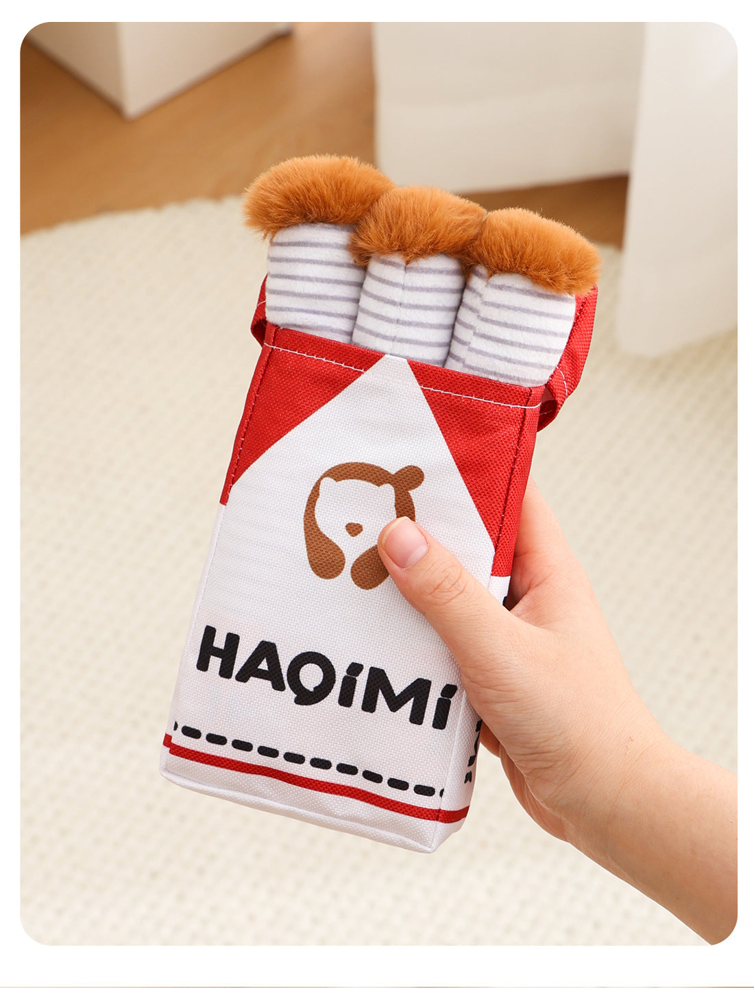 Dog Plush Sound Toy Imitation Cigarette Self-Entertainment Durable Chew Pet Supplies
