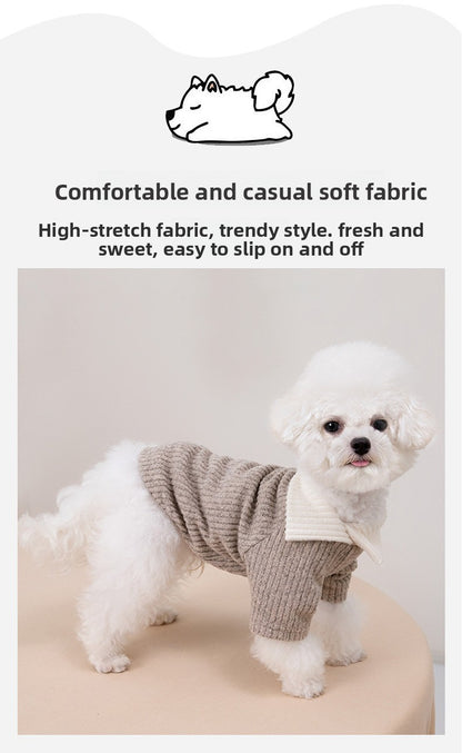 Warm Dog Sweater Winter Clothes for Small Dogs Puppies Cats French Bulldog Pomeranian Soft Knitted Pet Apparel