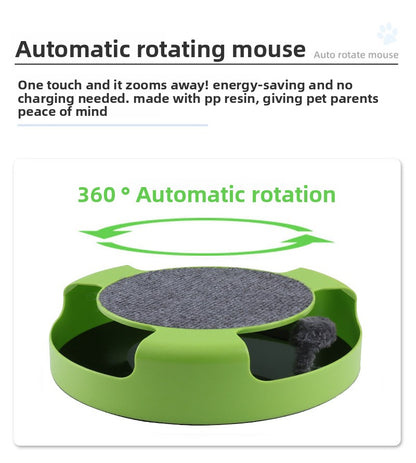 Cat Turntable Puzzle Play Plate Featuring Shadowless Mouse Toy