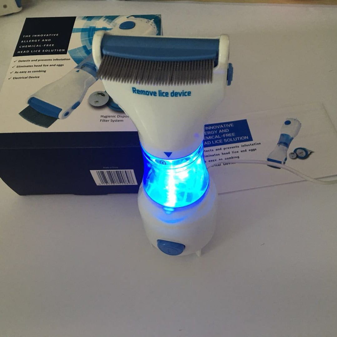 Electric Pet Lice Cleaner for Dogs Cats Rechargeable Flea Comb with UV Light and Suction Tick Removal Tool Gentle Grooming Brush