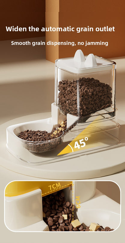 Large Capacity 5L Automatic Pet Feeder and Waterer Combo Adjustable Height Dog Cat Bowl Set with Non Slip Base