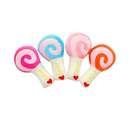 Three Colors Lollipop Plush Sound Pet Toy for Dogs Cats Supplies