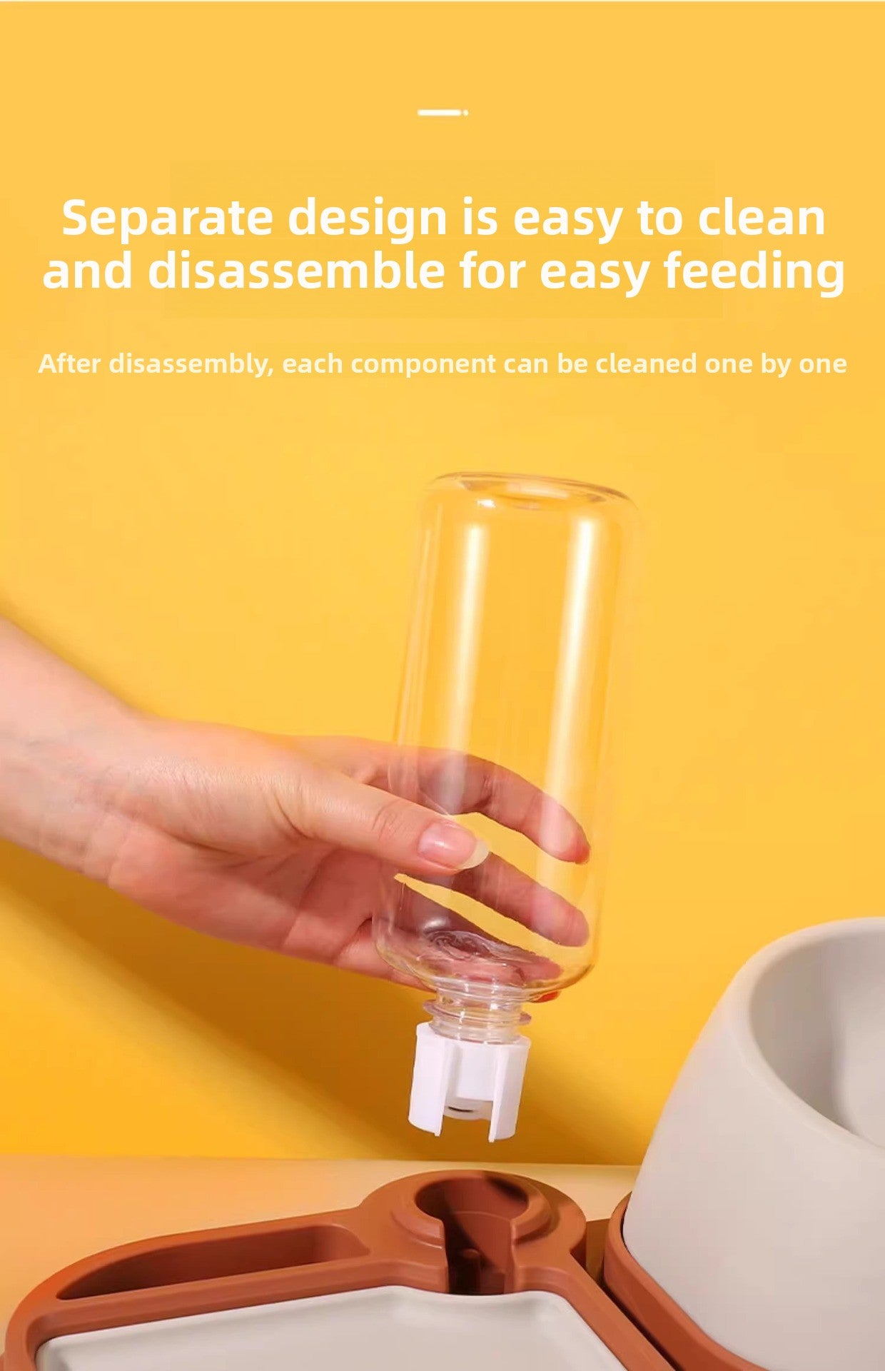 Slanted Mouth Pet Bowl Double Design Automatic Drinking Anti Choke Dog Cat Bowl