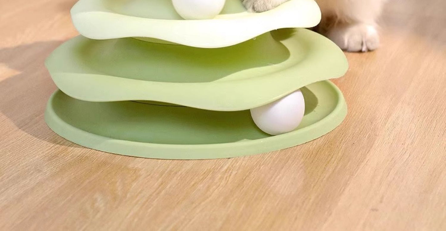 Three Layer Ice Cream Track Cat Play Board for Kitten Self Entertainment Boredom Busting Toy