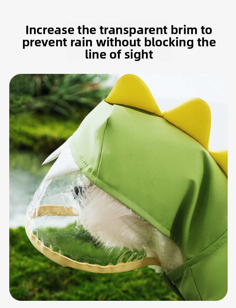 3D Dinosaur Tail Dog Raincoat Waterproof Reflective Pet Rain Poncho for Medium Large Breeds Like Golden Retriever Hooded Rain Gear