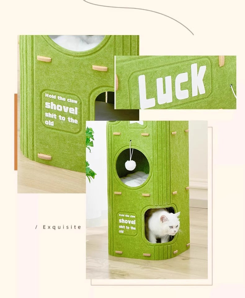 Luxury Multi-layer Pet Cat Tree All-season Design Winter Double-layer Scratching Board Enclosed Cat House