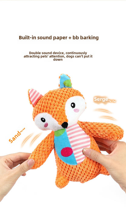 Plush Dog Toy with Sound for Chewing and Grinding Teeth