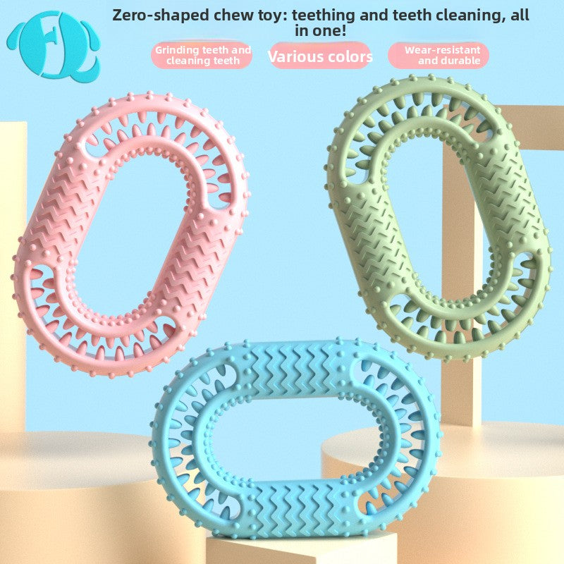 TPR Teething Chew Toy for Dogs and Cats Interactive Dental Cleaning O-Ring Soothing Puppy Kitten Pet Supplies