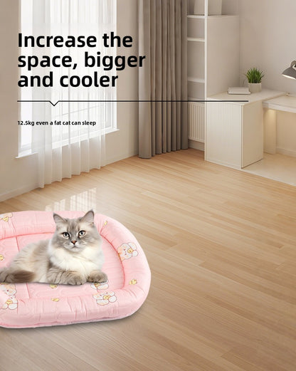 Ice Silk Dog Sleeping Mat Summer Cooling Pet Bed Cat Washable Ice Mat