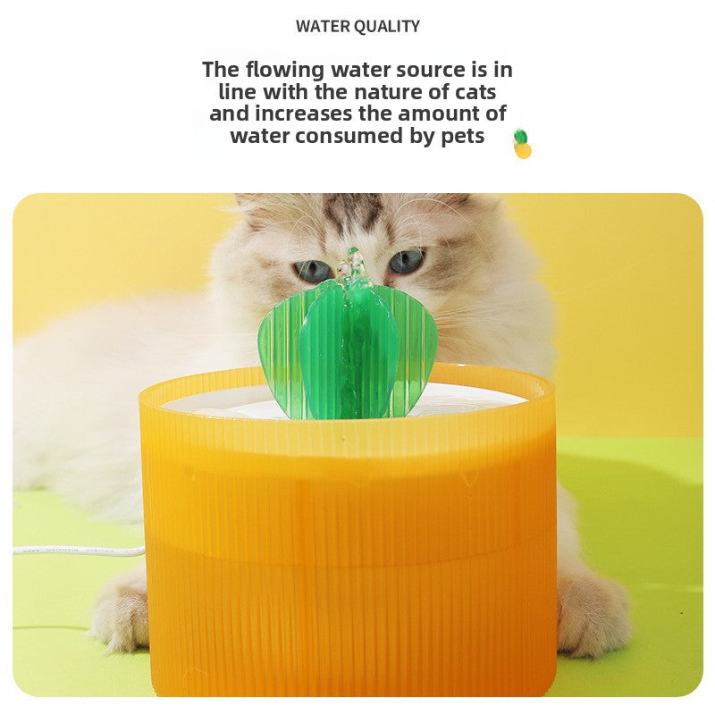 Cactus Shaped Smart Cat Water Dispenser Featuring Filter Flow System