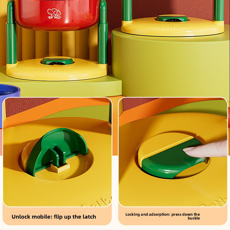 Adjustable Height Dog Food Bowl Elevated Anti Spill Pet Bowl Slanted Stand Feeder for Neck Health Large Medium Small Dogs Cats