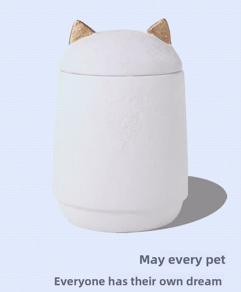 Urne funéraire pour petits chiens et chats, coffret souvenir pour cendres avec motif d'empreinte de patte gravée 