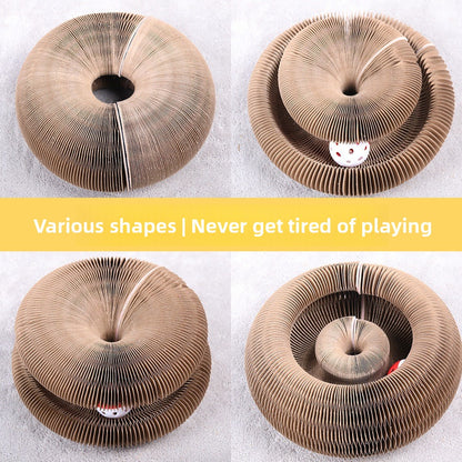 Magnetic Organ Style Corrugated Paper Cat Scratching Board Wear Scratch Resistant Toy