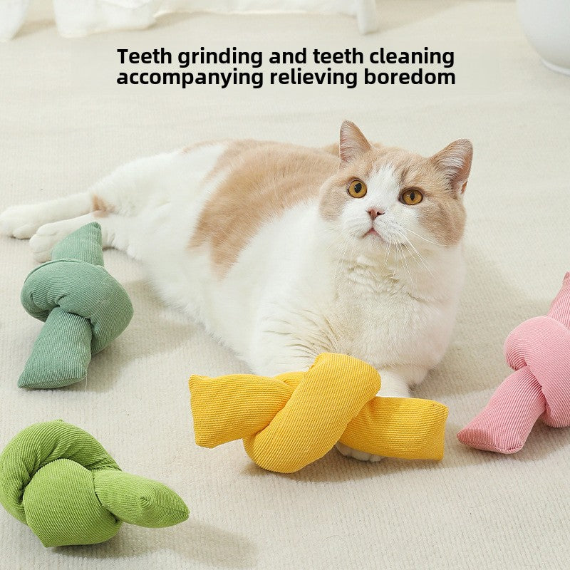 Pet Cat Toy Fabric Chew Pet Mint Teaser Stick Sound Paper Self-Entertainment Cat Toy