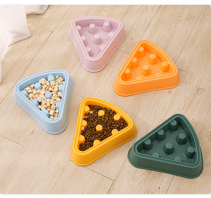 Interactive Puzzle Feeder Bowl Large Size Slow Feed Dog Bowl Anti Gulping Choking Cartoon Pizza Design Fun Pet Supplies for Dogs Cats