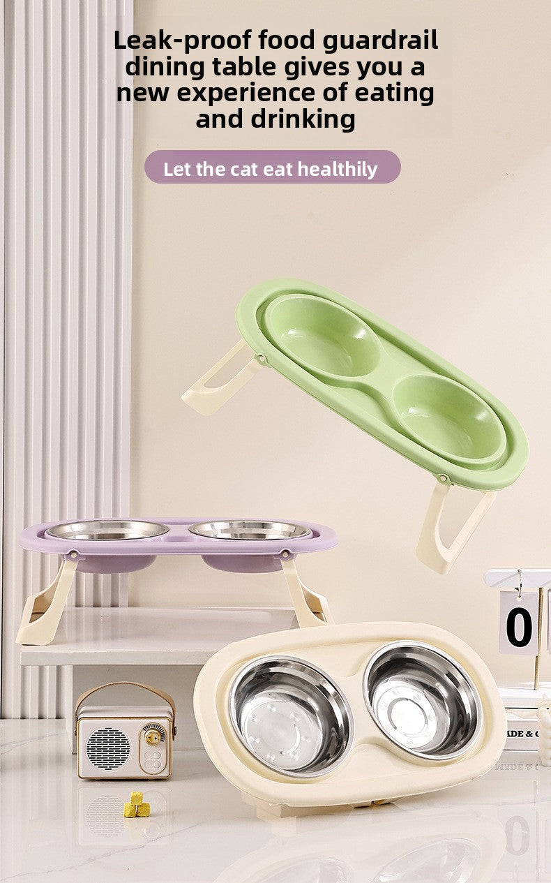 High Legged Foldable Dog Bowl Large Capacity Anti-Tip Slow Feeder Bowl Waterproof Pet Bowl for Dogs Cats Outdoor Indoor Use Easy Carry Travel Bowl