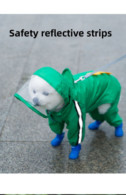 Waterproof Pet Raincoat Full Coverage Four Legged Design for Small and Medium Dogs Summer Outdoor Adventure Cartoon Teddy Dog Clothes