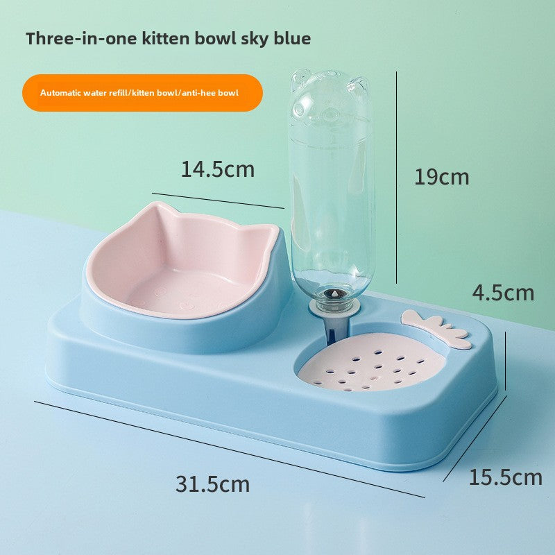 Pet strawberry cat bowl automatic water dispenser non-wet mouth Pet Bowl anti-spill food Bowl Pet Bowl dog bowl