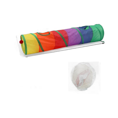 T-Shape Rainbow Cat Tunnel Pet Toy