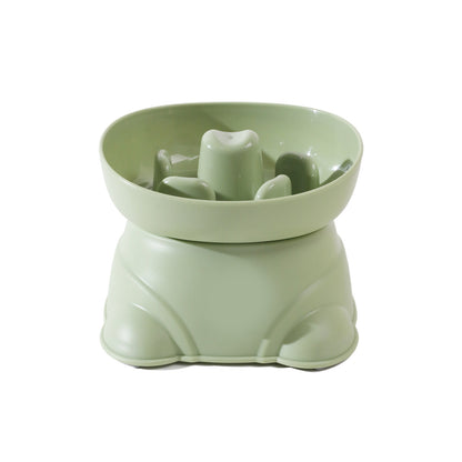 Dog Split Square High Bowl Slow Food Anti Choking Pet Feeding Utensil