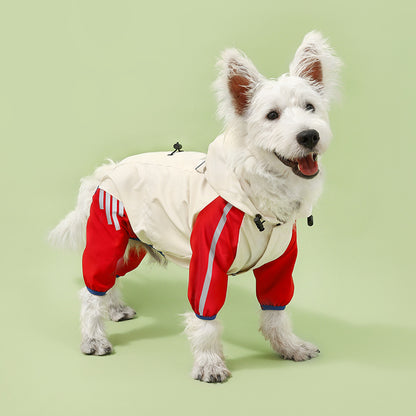 Waterproof Four-Legged Dog Raincoat for Teddy, Pomeranian, and Bichon