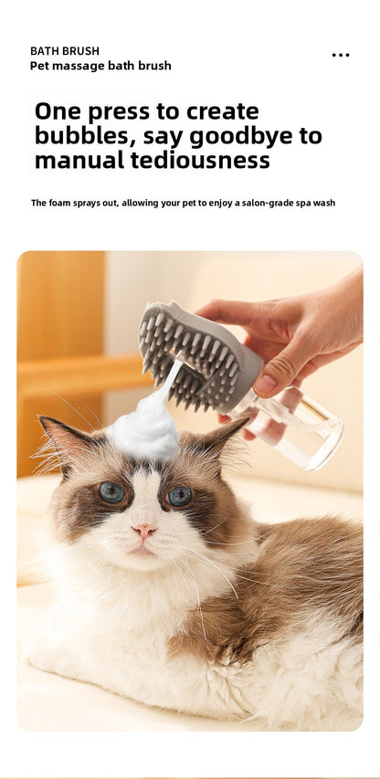 Multifunctional Automatic Foam Silicone Pet Bath Massage Brush for Cats Dogs