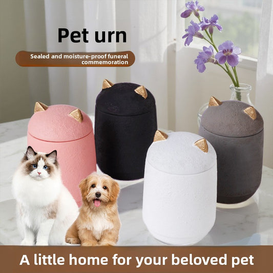 Pet Cremation Urn for Small Dogs and Cats Memorial Keepsake Box for Ashes with Engraved Paw Print Design