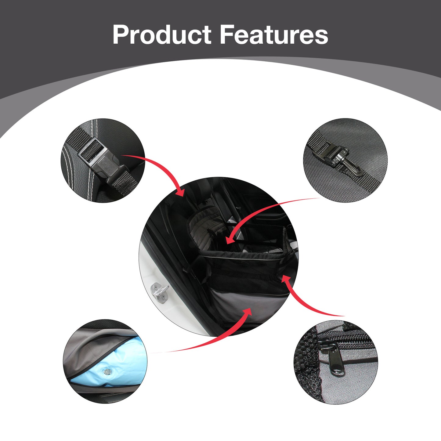 Pet Carrier Car Hanging Nest Gray Pet Travel Mat Pet Seat Dog Cat Front Seat Nest