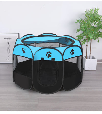 Octagonal Pet Playpen Pet Tent Oxford Cloth Scratch-Resistant Foldable Dog Cage Dog Cat Delivery Room Dog House Cat House