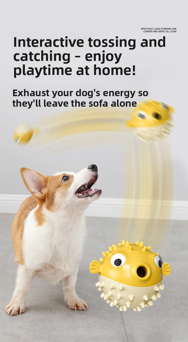 Pet Pufferfish Chew Toy Soft Durable Fun Stress Buster for Dogs