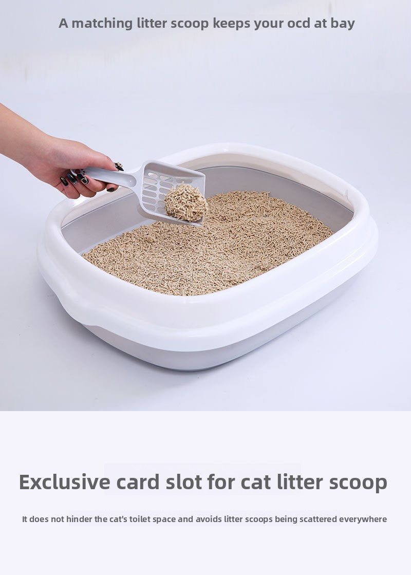 Pet Supplies Semi-Enclosed Cat Litter Box Durable Cat Litter Box with Cat Litter Scoop Cat Toilet