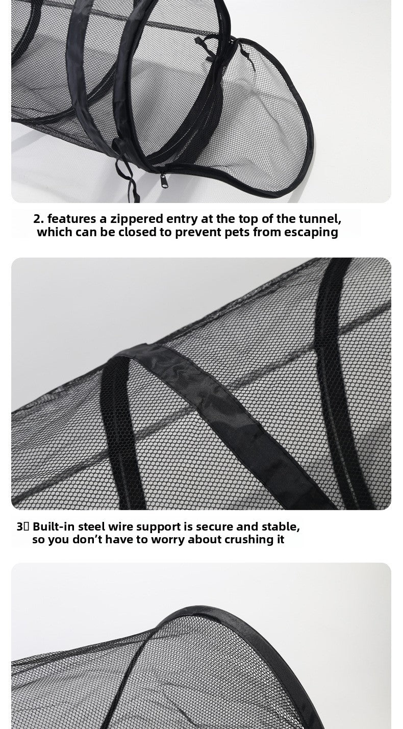 Outdoor Pet Tent Nest and Foldable Cat Toy Tunnel Set for Fun Play