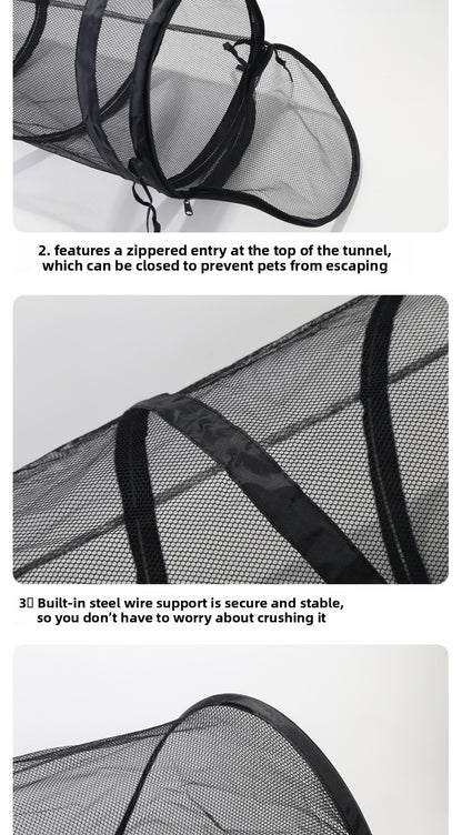 Outdoor Pet Tent Nest and Foldable Cat Toy Tunnel Set for Fun Play