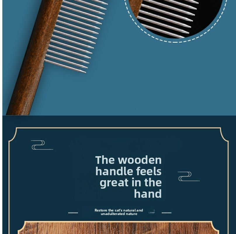 Wooden Pet Shedding Comb for Cats Dogs Removing Loose Hair Grooming Flea