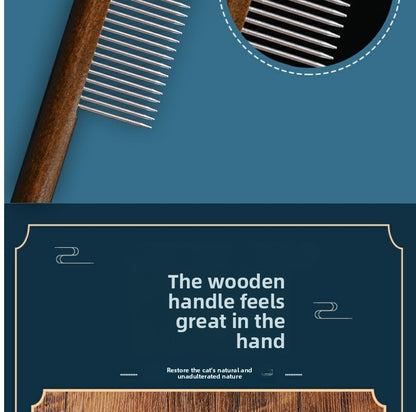 Wooden Pet Shedding Comb for Cats Dogs Removing Loose Hair Grooming Flea