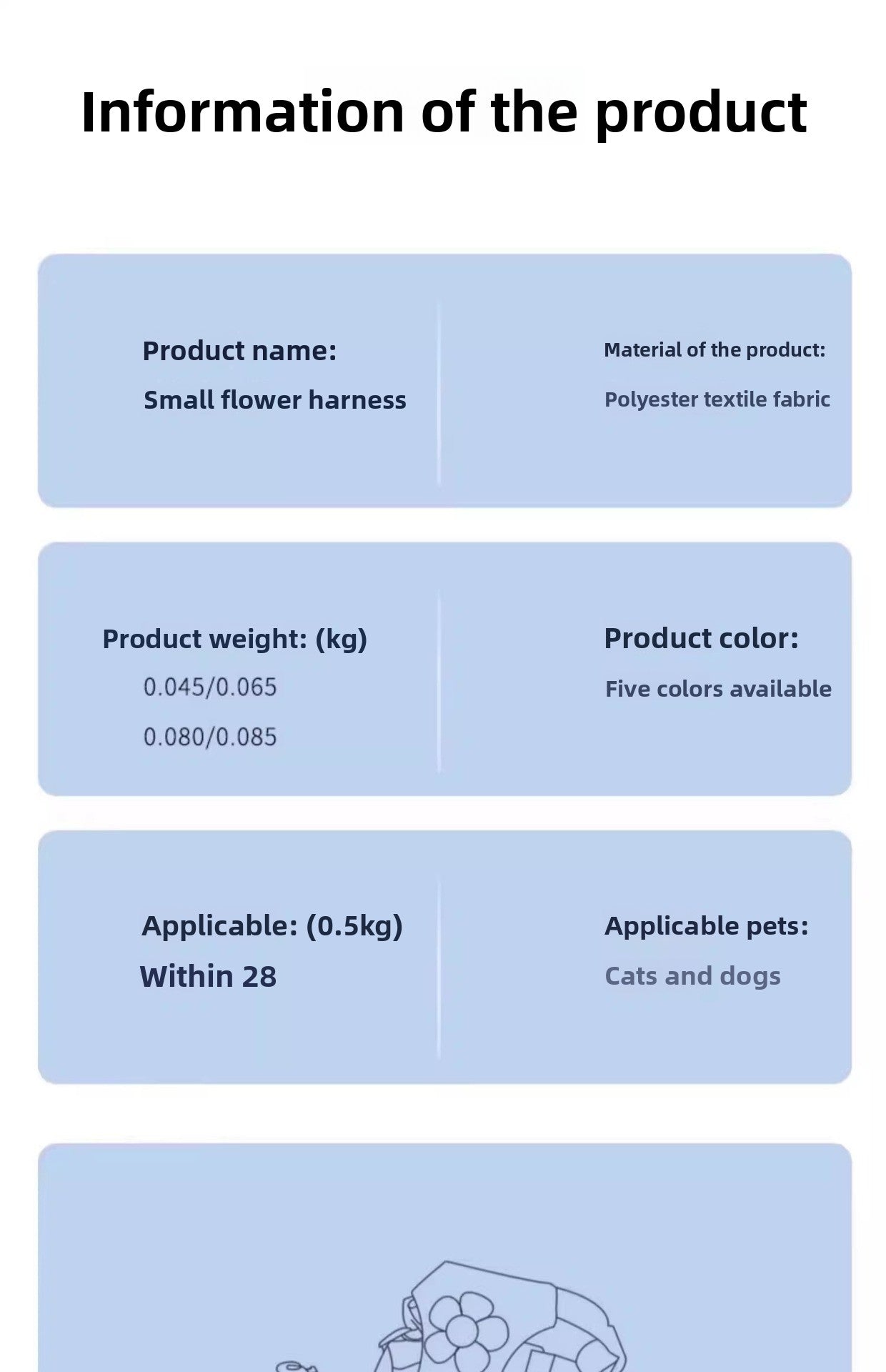 Small Dog Outdoor Walking Leash Vest Style Chest Harness for Teddy Bichon Pomeranian