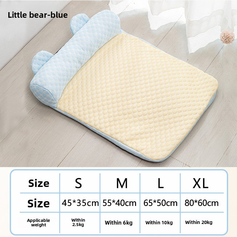 Breathable Cooling Dog Bed for Summer Big Eyed Monster Sofa Mat Small Dog Cat Nest Pet House Washable