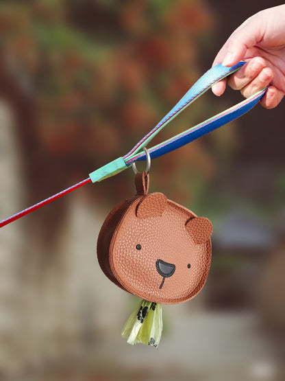 Portable pet poop bag dispenser with cute design