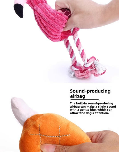 Durable Sound Dog Toy for Boredom Relief Small Puppy Plush Teething Bichon Pet