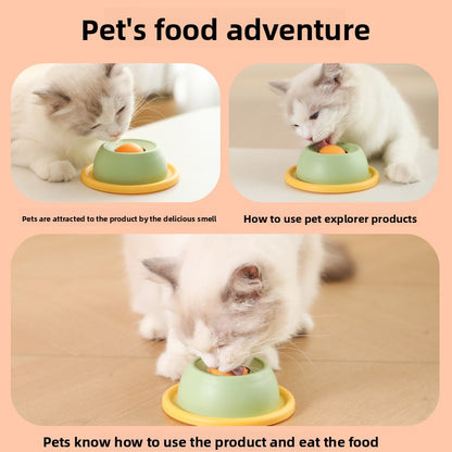 Interactive Cat Lick Mat Slow Feeder Toy for Boredom Relief Dental Care and Anti-Tip Self Entertainment with Cat Treats