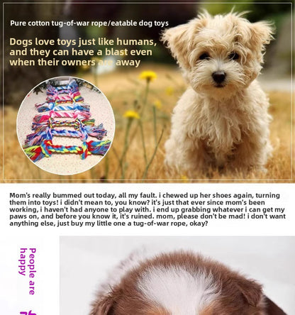Interactive Dog Bite Pulling Rope Knot Toy for Medium to Large Puppies