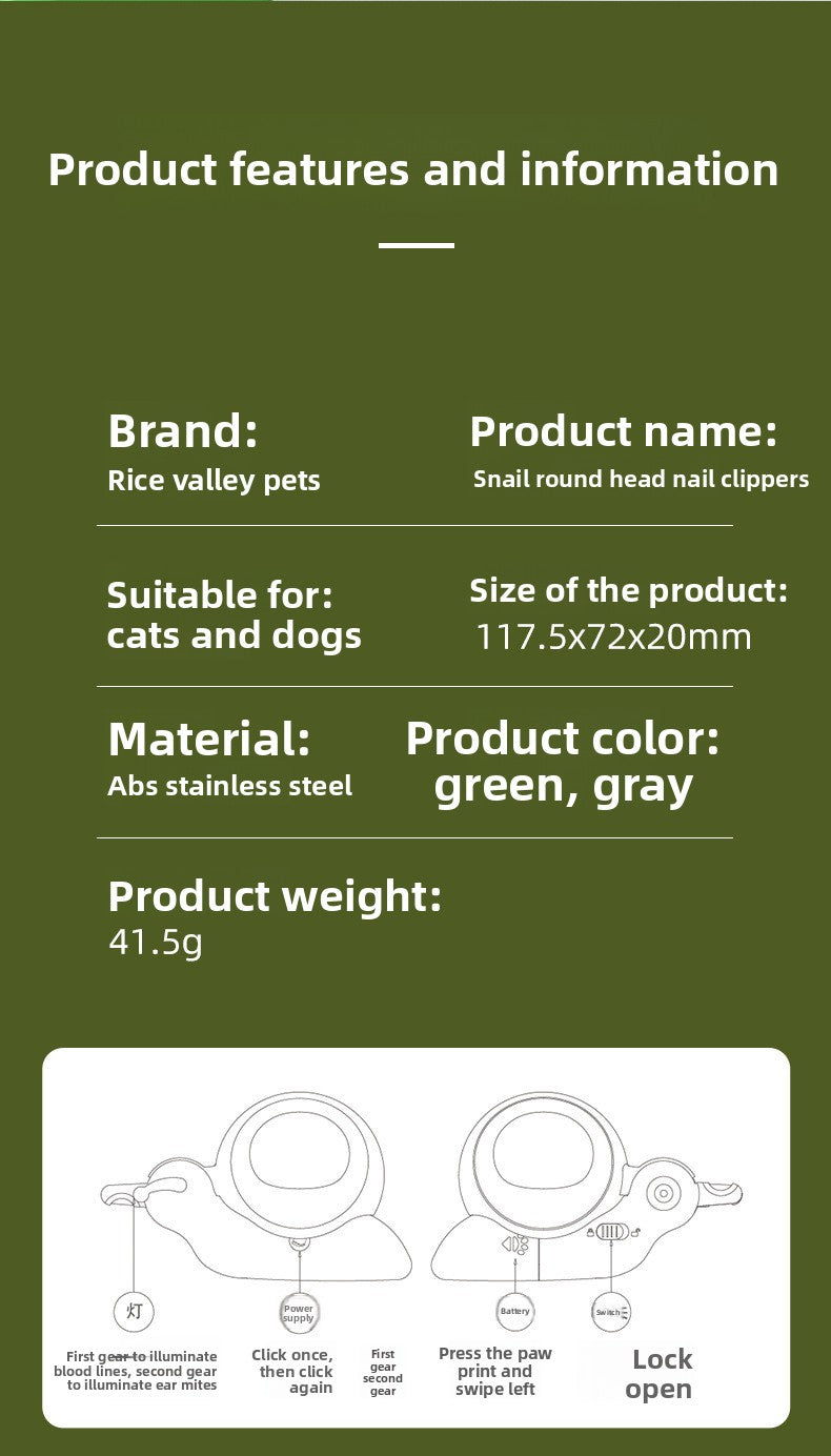 New Pet Nail Clippers with LED Light for Blood Line Observation, Dog Nail Clippers for Beginners, Pet Supplies