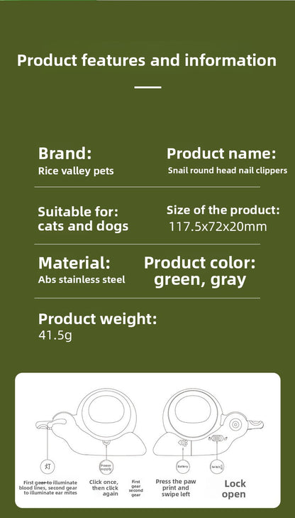 New Pet Nail Clippers with LED Light for Blood Line Observation, Dog Nail Clippers for Beginners, Pet Supplies