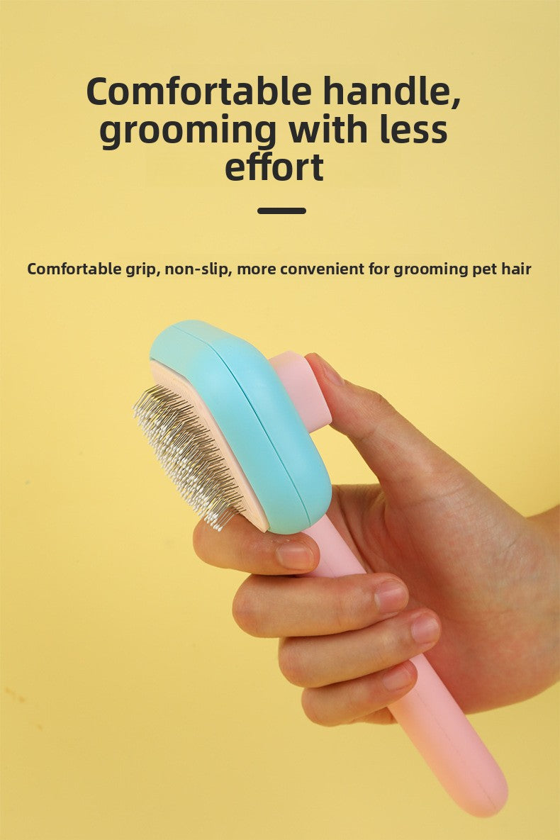 Professional Stainless Steel Pet Deshedding Brush One Click Hair Removal Comb for Cats Dogs Effective Grooming and Massage Tool