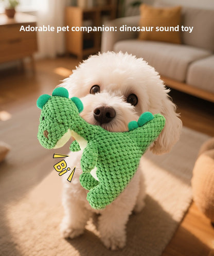 Durable Dinosaur Plush Dog Toy with Squeaker Interactive Chew Toy for Small Medium Dogs Tough Chewers Pet Supplies Puppy Teething