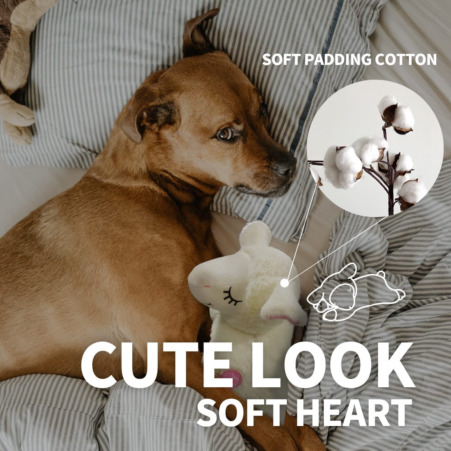 Dog Cat Anti-Anxiety Plush Lamb Pillow Having Simulated Heartbeat Feature