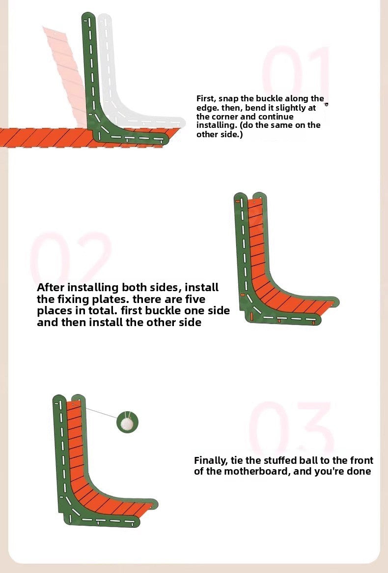 Large Felt LShaped Vertical Cat Scratching Board WearResistant Detachable Toy